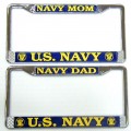 Navy Mom, Navy Dad Metal Tag Frames